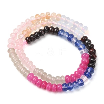 Glass & Natural White Shell & Dyed Howlite Beads Strands G-Z135-C09-4X6MM-1