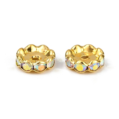 Brass Rhinestone Spacer Beads RB-A014-L12mm-28G-1