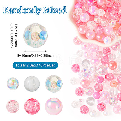 Transparent & Opaque Acrylic Bead LS-OACR-TAC0002-08B-1
