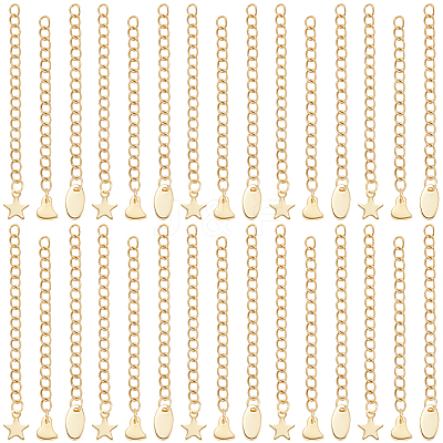 30Pcs 3 Styles 304 Stainless Steel Chain Extender STAS-BBC0005-48-1