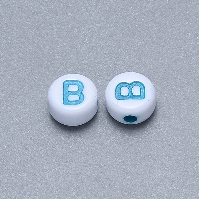Craft Acrylic Horizontal Hole Letter Beads SACR-S201-11B-1