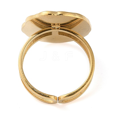 304 Stainless Steel Open Cuff Ring Components X-STAS-Q308-05G-1