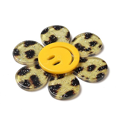 Leopard Print Pattern Acrylic Big Pendants LS-OACR-B008-C01-1