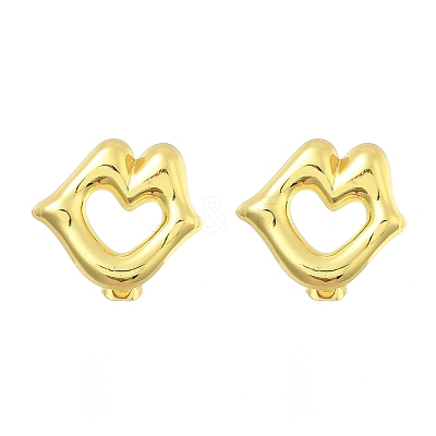 Lip 304 Stainless Steel Stud Earrings EJEW-A125-57G-1