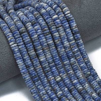 Frosted Natural Blue Spot Jasper Beads Strands G-K389-C05-01-1