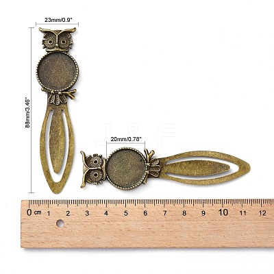 Iron Bookmark Cabochon Settings PALLOY-N0084-20AB-NF-1