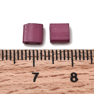 2-Hole Baking Paint Glass Seed Beads SEED-S023-17C-43-1