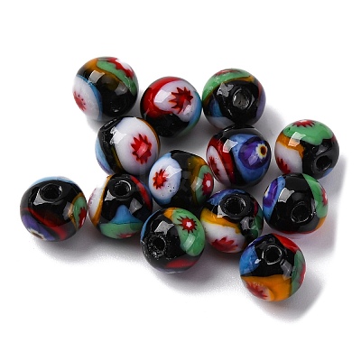 Handmade Millefiori Lampwork Beads LAMP-R003-02A-07-1