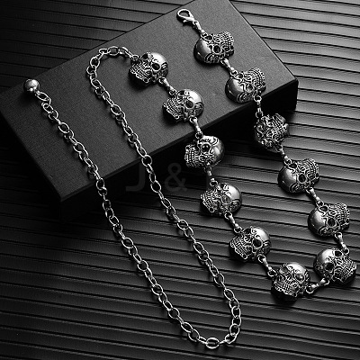 Halloween Alloy Skull Link Chain Waist Belly Chains for Women FS-WG87A63-01-1