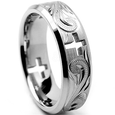 Alloy Hollow Out Cross Finger Ring for Women RELI-PW0003-03D-1