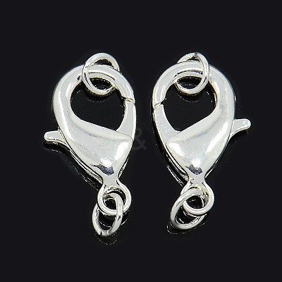 PVD Vacuum Plating Brass Lobster Claw Clasps for Jewelry Necklace Bracelet Making KK-I599-10mm-S-RS-1