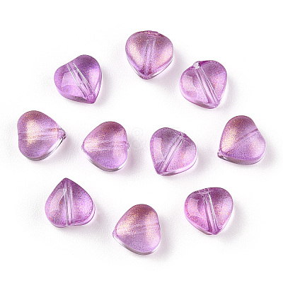 Transparent Spray Painted Glass Beads GLAA-R211-02-B06-1