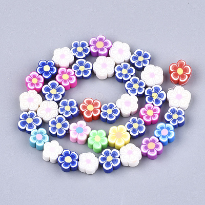 Handmade Polymer Clay Beads Strands X-CLAY-S092-25-1