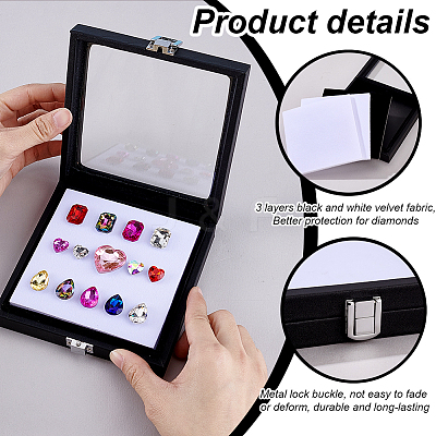 Square Wood Covered with PU Leather Presentation Boxes CON-WH0123-06-1