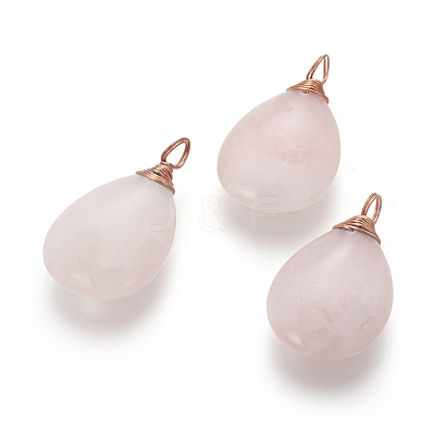 Natural Rose Quartz Pendants G-I214-B01-1