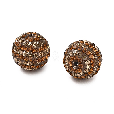 Stripe Pattern Polymer Clay Rhinestone Beads CLAY-NH0001-01F-1