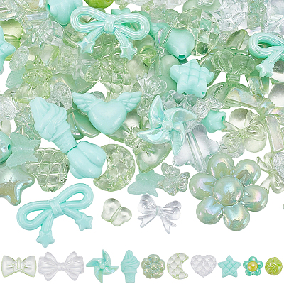 150Pcs Opaque & Transparent Acrylic Beads MACR-SP0002-18C-1