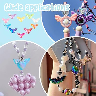 60Pcs 10 Colors AB Color Plated Acrylic Beads PACR-PH0001-11-1