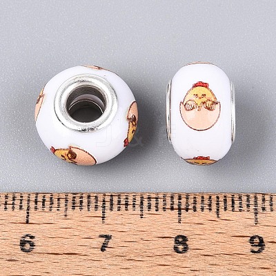 Opaque Resin European Beads RPDL-T004-01P-1