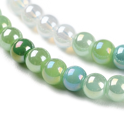 Transperant Electroplate Glass Beads Strands GLAA-P056-4mm-B04-1