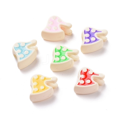 Rubberized Style Acrylic European Beads SACR-E009-04-1