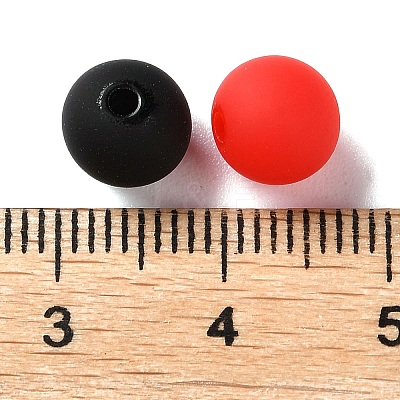 Rubberized Style Imitated Silicone Acrylic Beads MACR-D029-01H-1
