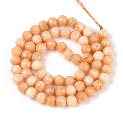 Dyed Natural White Jade Beads Strands G-T139-6mm-60-08-1