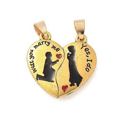 Alloy Enamel Split Pendants STAS-M114-08AG-1