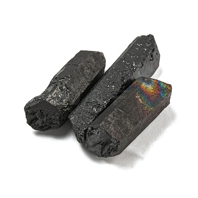 Electroplated Natural Quartz Crystal Graduated Beads Strands G-P315-A12-1