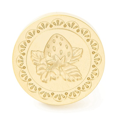 Golden Tone Round Wax Seal Brass Stamp Heads AJEW-Z034-01G-01-1