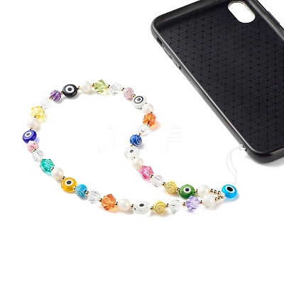 CCB Plastic Beads Mobile Straps HJEW-JM00566-1
