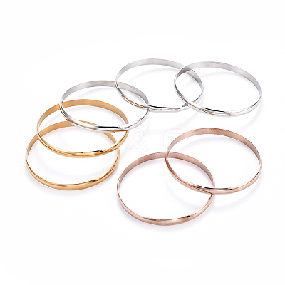 Fashion 201 Stainless Steel Bangle Sets BJEW-L664-024B-M-1-1