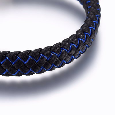 Microfiber Imitation Leather Braided Cord Bracelets BJEW-E345-07P-1