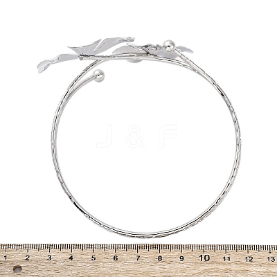 Flower Alloy Arm Cuff Bangles for Girl Women AJEW-A063-01A-P-1