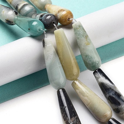 Natural Flower Amazonite Beads Strands G-P528-H03-01-1