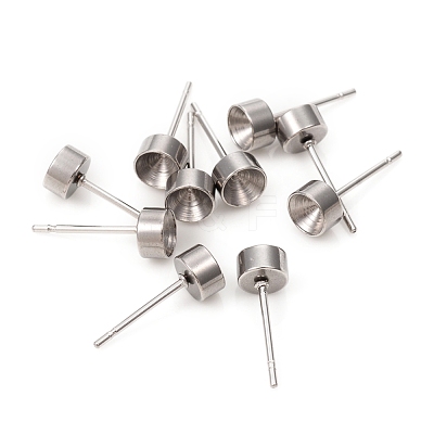Non-Tarnish 304 Stainless Steel Stud Earring Settings STAS-L244-48C-P-1