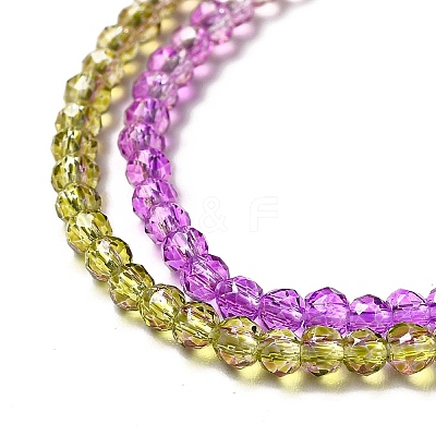 Transparent Gradient Color Glass Beads Strands GLAA-H021-01B-03-1