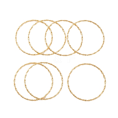 7Pcs PVD Vacuum Plating 304 Stainless Steel Textured Ring Bangles Set for Women BJEW-A011-13C-G-1