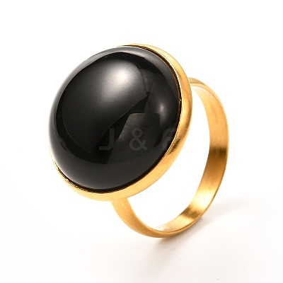 Half Round Mixed Gemstone Ring for Girl Women RJEW-JR00396-1