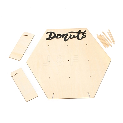 Poplar Wood Donut Rack Supplies Display DJEW-H006-02B-1