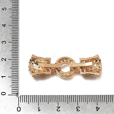 Brass Micro Pave Clear Cubic Zirconia Fold Over Clasps CU-CBA4292-12G-1