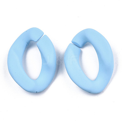 Opaque Spray Painted Acrylic Linking Rings X-OACR-S036-001A-I14-1