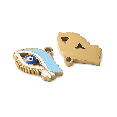 Evil Eye Themes 304 Stainless Steel Enamel Pendants STAS-B100-02G-04-1