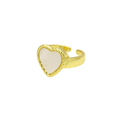 Adjustable Brass with Shell Open Cuff Rings for Women TK1188-1-1
