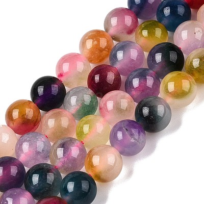 Dyed Natural White Jade Beads Strands G-T138-8mm-210-19-1