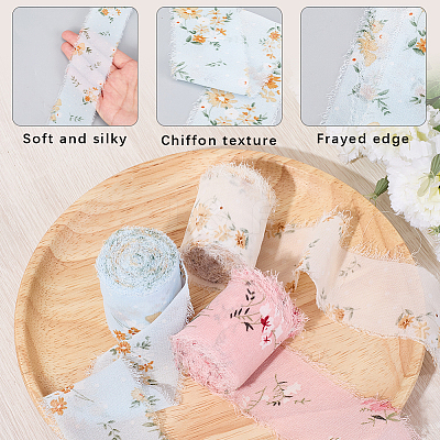 5M Polyester Fringe Flower Printed Ribbon OCOR-WH20006-19B-1