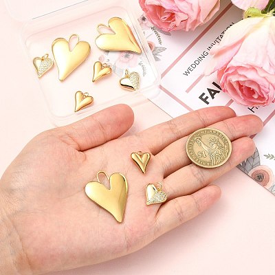 12Pcs 3 Styles 304 Stainless Steel & Brass Mico Pave Cubic Zirconia Pendants DIY-SZ0010-61-1