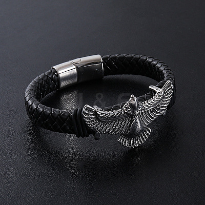 Punk Braided PU Leather Cord Bracelets VE5934-1-1