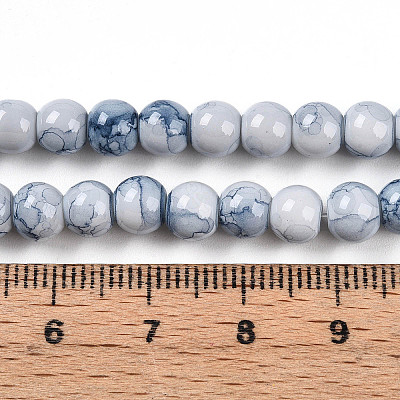 Baking Paint Glass Beads Strands X-DGLA-N003-6mm-C07-1