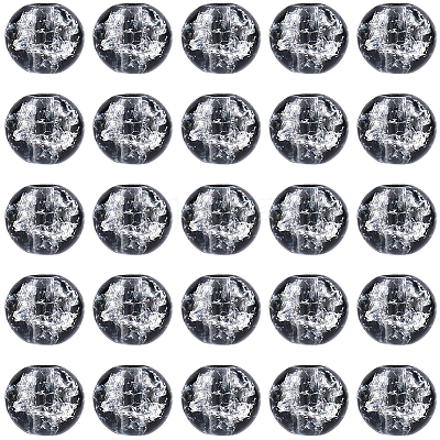 5 Strands Spray Painted Crackle Glass Beads Strands CCG-PA0001-08B-1